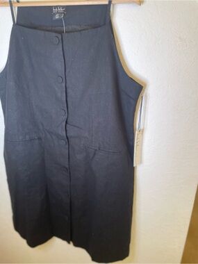 Nicole Miller Black Button-Front Midi Dress